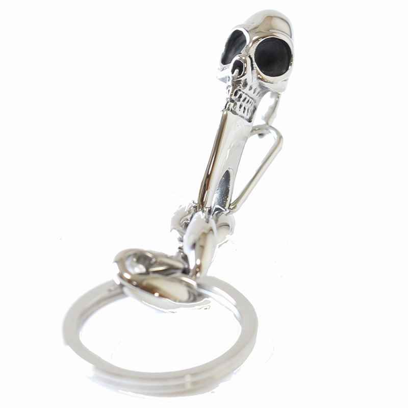 ガイコツ キーホルダー ステンレス カラビナ キーホルダー ドクロ キモカワ バイク 車 自転車 鍵 車用品 骸骨 スカル キーホルダー バイカー メンズ アク...