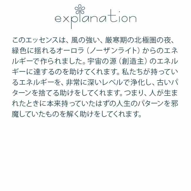ノーザンライト オーロラ アラスカン・エッセンス エンバイロメンタル 環境 フラワーエッセンス 30ml