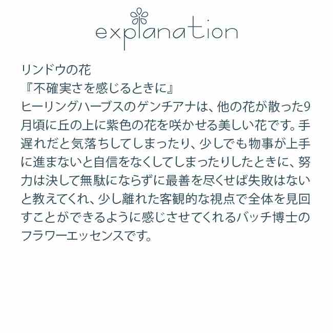ゲンチアナ ヒーリングハーブス バッチ フラワーエッセンス