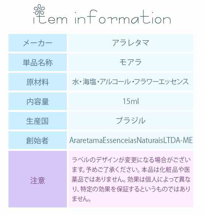 モアラ アラレタマ レインフォレストエッセンス
