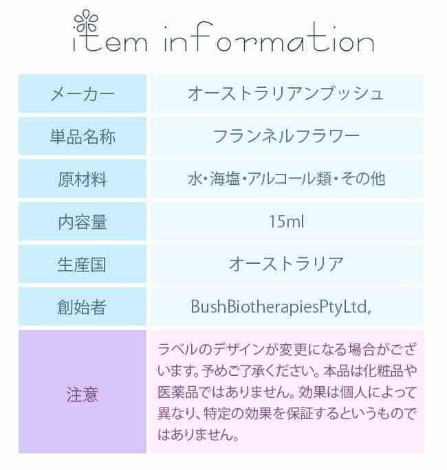 フランネルフラワー オーストラリアンブッシュ シングルエッセンス フラワーエッセンス bloomolt-10000737 フラワーエッセンスのbloomolt サンプル画像3