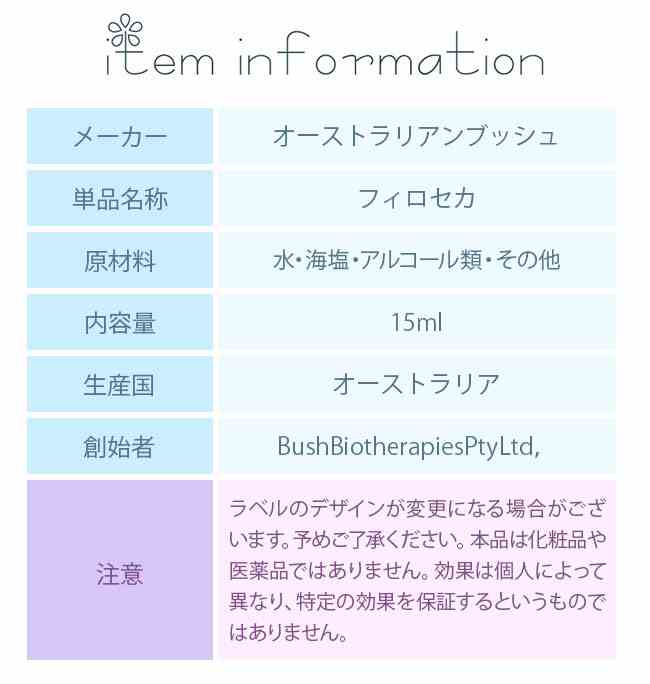 フィロセカ オーストラリアンブッシュ シングルエッセンス