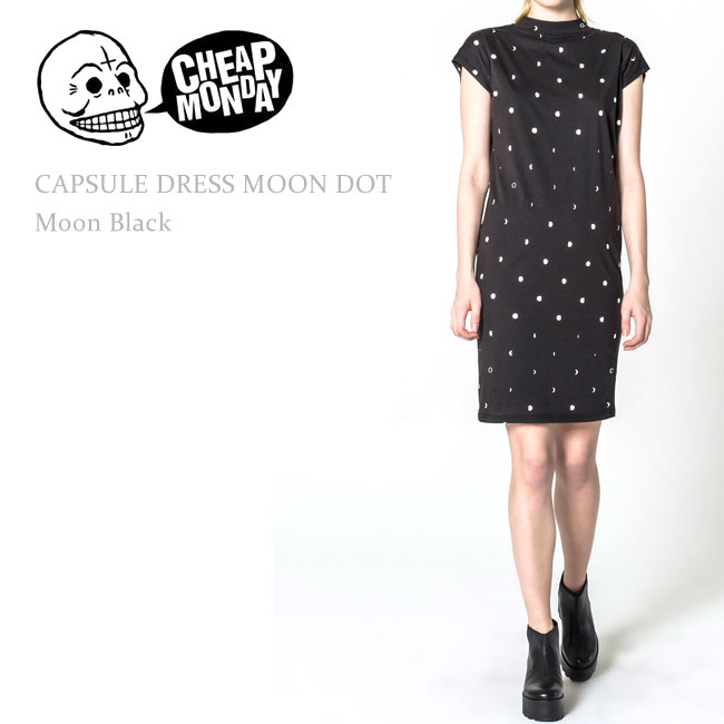 【SALE】Cheap Monday（チープマンデー）CAPSULE DRESS MOON DOT Moon BlackTシャツ/ドレス/ワンピース