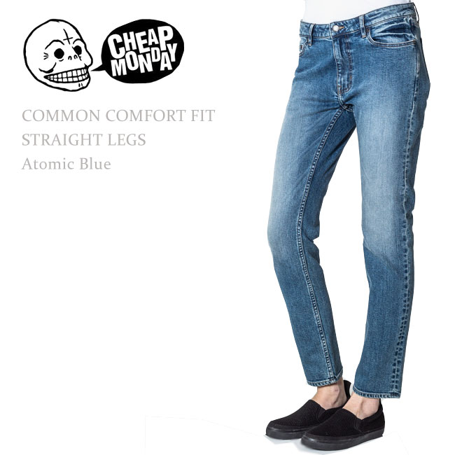 【SALE】Cheap Monday（チープマンデー）COMMON COMFORT FIT STRAIGHT LEGS Atomic Blueボーイフレンド/リラックスデニム/ルーズスキニー