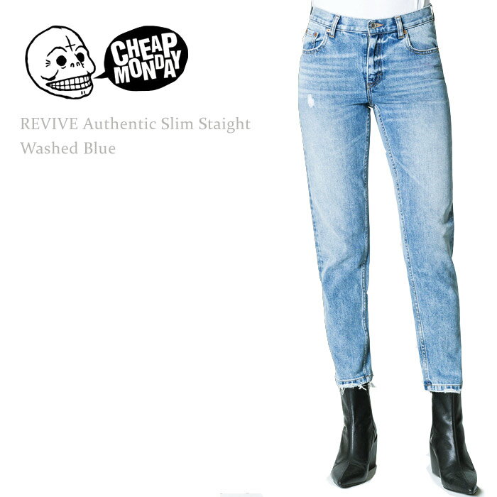 【SALE】Cheap Monday（チープマンデー）REVIVE AUTHENTIC SLIM STRAIGHT Washed Blue デニム ストレート テイパード ウォッシュデニム