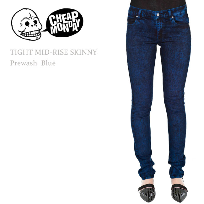 【SALE】Cheap Monday（チープマンデー） TIGHT Mid-Rise Skinny Prewash Blueスキニー/スキニーデニム/カラーデニム