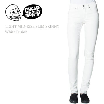 【SALE】Cheap Monday（チープマンデー）TIGHT MID RISE SLIM SKINNY White Fusionスキニー/デニム/ダメージ加工/ホワイトデニム/カラーデニム