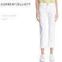 【SALE】CURRENT ELLIOTT(カレントエリオット)THE KICK JEAN Sugarクロップドフレアー カラーデニム ホワイトデニム レディー...