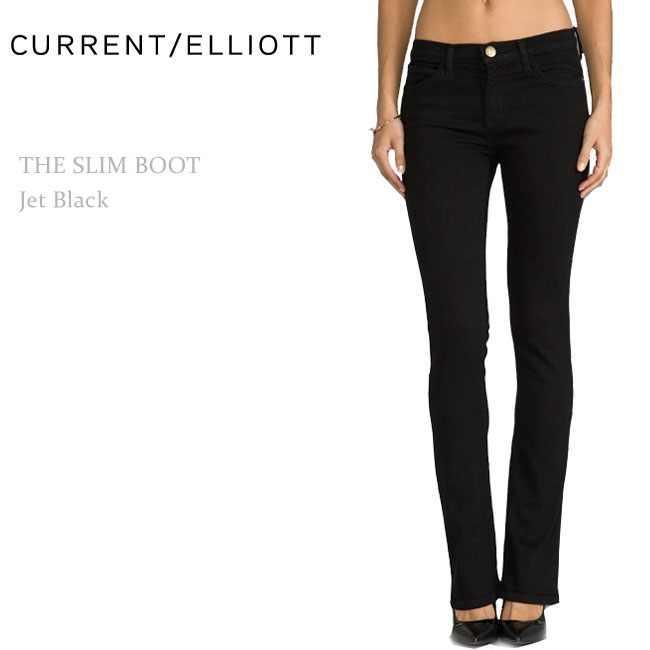 Rakuten - 【SALE】Current Elliott（カレントエリオット）THE SLIM BOOT Jet Blackブーツカット/カラーデニム/ブラックデニム