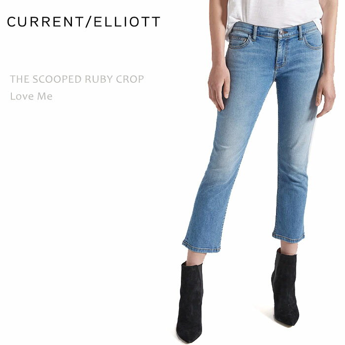 【SALE】CURRENT ELLIOTT（カレントエリオット）THE SCOOPED RUBY CROP Love Me クロップド ストレート ストレートデニム