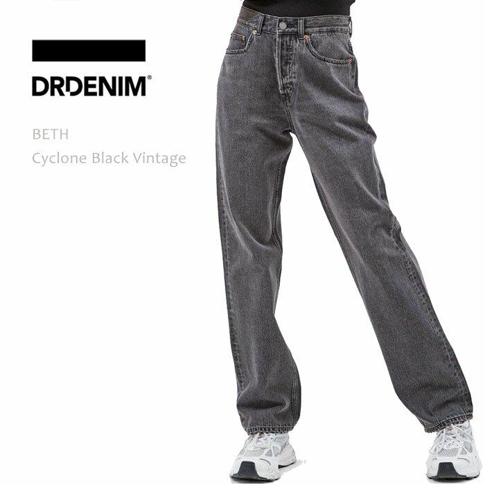 DR DENIM（ドクターデニム）BETH Sky High Relaxed Straight Cyclone Vintage Blackストレート ジーンズ リラックスストレート ハイライズストレート デニム レディースジーンズ ドクターデニム