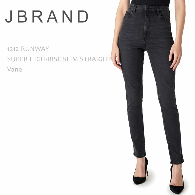 楽天BLUE　ADDICT【SALE】J Brand ジェイブランド ジェーブランド 1212 RUNWAY PHOTO READY HD SUPER HIGH-RISE SLIM STRAIGHT Vaneハイライズ ハイウエスト ストレート カラーデニム ブラックデニム レディース