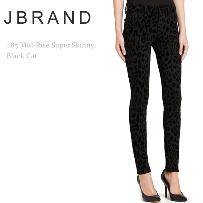 J Brand（ジェイブランド・ジェーブランド）485 Mid-Rise Super Skinny Black Catスキニー/カラーデニム/スーパースキニー