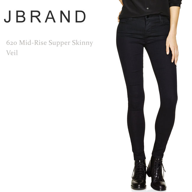 J Brand（ジェイブランド・ジェーブランド）620 Mid-Rise Stocking Super Skinny Veil【送料無料】スキニー/カラーデニム/ブラックデニム