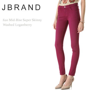 【SALE】J Brand（ジェイブランド・ジェーブランド）620 Mid-Rise Super Skinny Washed Loganberryカラーデニム/スキニーデニム