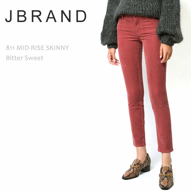 【SALE】J BRAND（ジェイブランド・ジェーブランド）811 MID RISE SKINNY Bitter Sweetスキニー/カラーデニム/コーデュロイ/バーガンディー