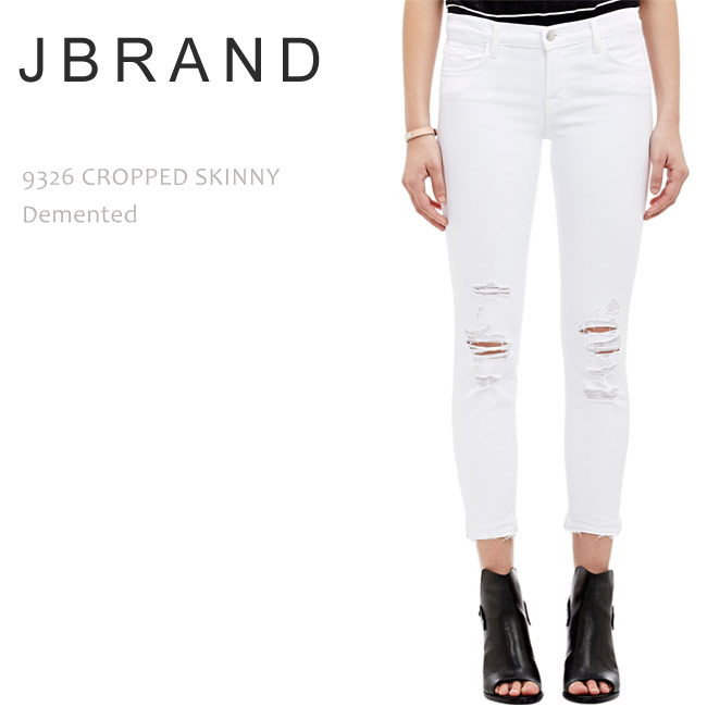【SALE】J BRAND（ジェイブランド・ジェーブランド）9326 LOW-RISE CROPPED SKINNY Dementedスキニー/ホワイトデニム/ダメージデニム/クロップド