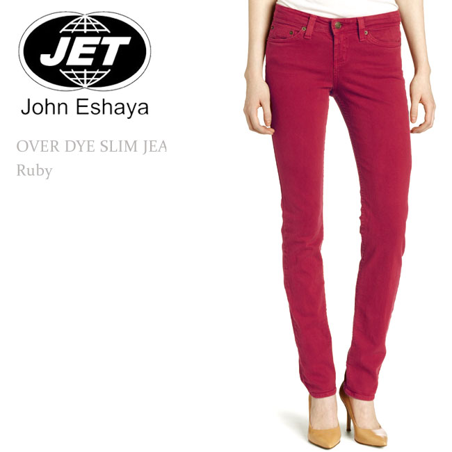 【SALE】JET（ジェット）Over Dye Slim Jean Ruby スキニー/スリム/ストレート/カラーデニム