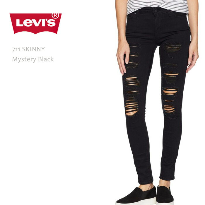 【SALE】 Levi’s リーバイス 711 SKINNY Mystrey Black リーバイス 711 スキニー デニム ミッドライズ スキニーデニム ジーンズ カラーデニム ダメージデニム ブラックデニム デストロイデニム