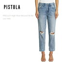 【SALE】Pistola Denim（ピストラデニム）PRESLEY HIGH RISE RELAXED ROLLER Los Felizスキニー クロップドデニム ホワイトスキニー カラーデニム ホワイトデニム レディースジーンズ