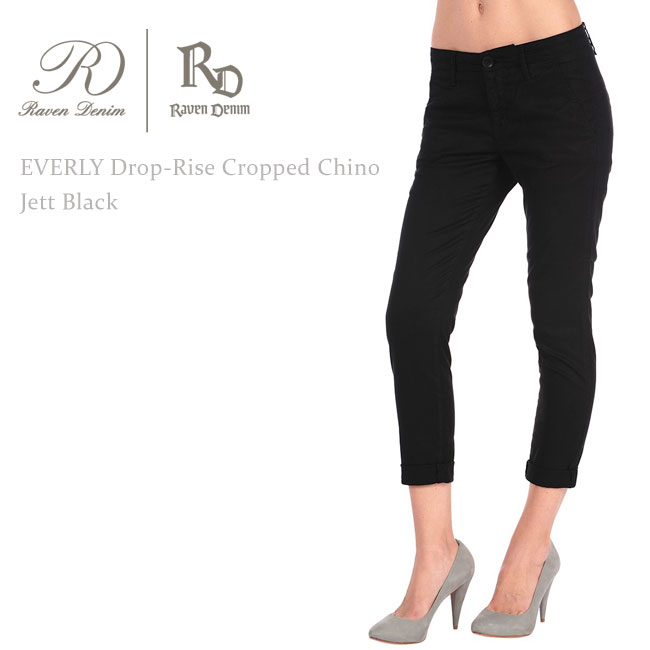 ySALEzRaven Denimi[xEfjj EVERLY Drop-Rise Cropped Chino Jett BlackgEU[/Xn`m/Nbvh`m