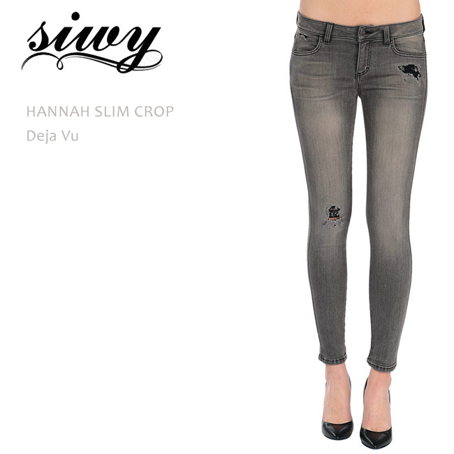 【SALE】Siwy（シィーウィー）HANNAH SLIM CROP Deja Vuスキニー/クロップド/カラーデニム/ダメージ/クラッシュ