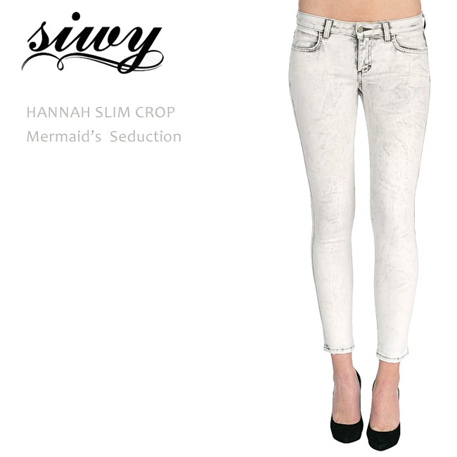 【SALE】Siwy（シィーウィー）HANNAH SLIM CROP Mermaid 039 s Seductionスキニー/クロップド/デニム/ホワイトデニム/カラーデニム