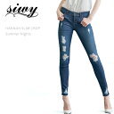 【SALE】Siwy（シィーウィー）HANNAH SLIM CROP Summer Nights スキニー ローライズ クロップドデニム ダメージデニム デストロイデニム