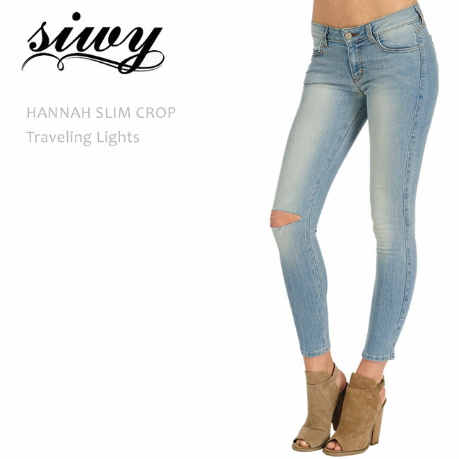 【SALE】Siwy（シィーウィー）HANNAH SLIM CROP Traveling Lightsスキニー/クロップド/デニム/ダメージデニム