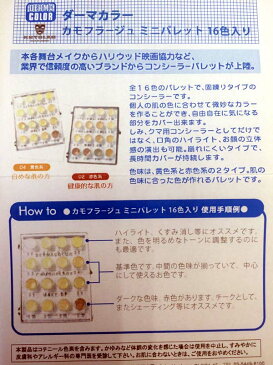 タトゥー隠し [ダーマカラー カモフラージュ 16色パレット ミニ ]シミ アザ コンシーラー プロ絶賛 入れ墨隠し 刺青隠し ホクロ tatoo クリオラン 傷跡 濃いシミ 水 汗 温泉 プール 妊娠線 傷跡 目立つシミ シミ隠し 送料無料仕事 綺麗 隠す 消す