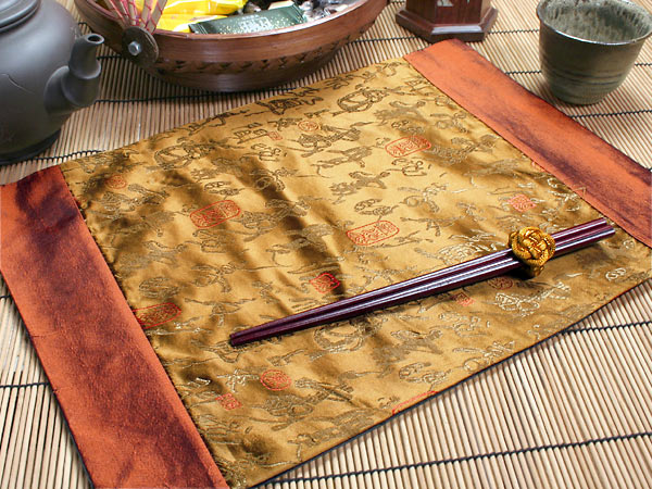 中華の時にはコレ！美味しい料理には雰囲気も大切です♪ランチョンマット箸セット6人用