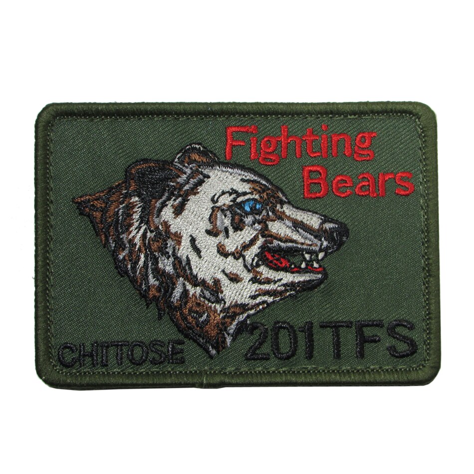 自衛隊 ワッペン 千歳基地 第201飛行隊 Fighting Bears パッチ ベルクロ付 自衛隊グッズ 自衛隊ワッペン 航空自衛隊