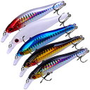 【2点以上10%OFFクーポン】ルアーの定番ミノー ミノー ミノー系プラグ 5個セット ミノー系ハードルアー ミノールアー 9.8cm 11.5g フック付き 安定した空中姿勢と飛び 釣り フィッシング 釣具 クリスマスプレゼント - BlueRose fashion street