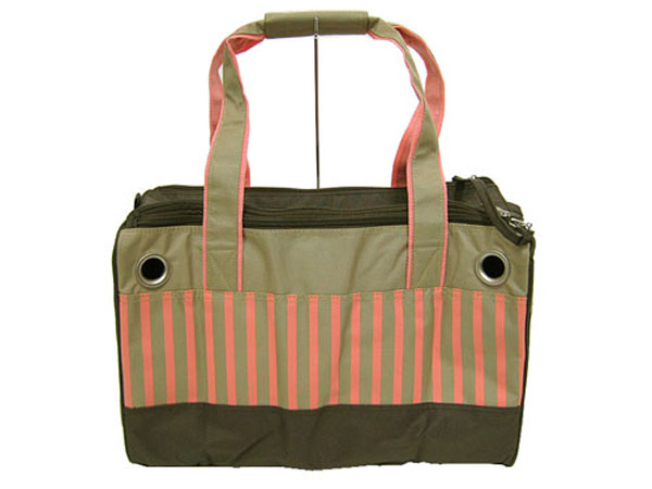 ペットキャリーバッグ メッシュ ストライプ ペット 犬 猫 通院 旅行