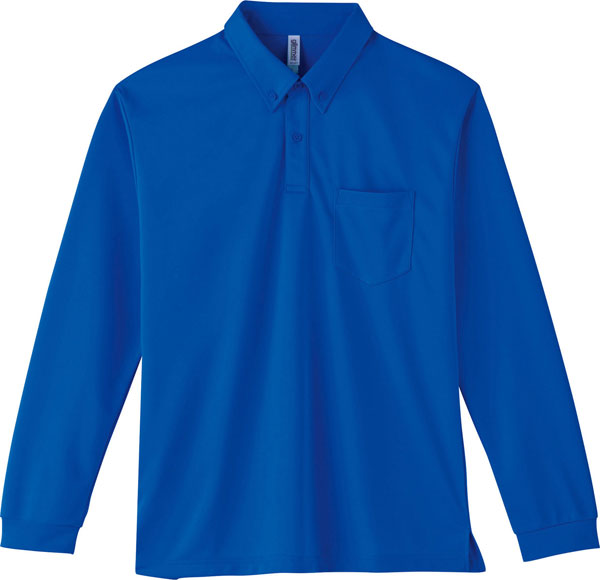 ポロシャツ 長袖 ボタンダウン 胸ポケット ドライ 速乾 UVカット メンズ レディース 無地 大きい 大きいサイズ 仕事 ビジネス イベント スタッフ 介護 ...