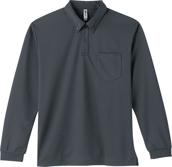 ポロシャツ 長袖 ボタンダウン 胸ポケット ドライ 速乾 UVカット メンズ レディース 無地 大きい 大きいサイズ 仕事 ビジネス イベント スタッフ 介護 ...