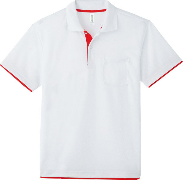 ポロシャツ 半袖 胸ポケット ドライ 速乾 UVカット レイヤード メンズ レディース 無地 大きい 大きいサイズ 仕事 ビジネス イベント スタッフ 介護 作...