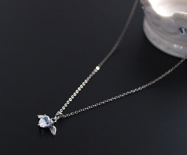 【送料無料】ネックレス レディース 天使の羽 ハート 華奢 ゴールド シルバー パーティー 上品 結婚式 シンプル ネックレス プレゼント ギフト アクセサリー かわいい ゴージャス 可愛い アジャスター おしゃれ ジルコニア 天使 ホワイトデー ペンダント エンジェルの商品画像 2