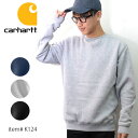 カーハート トップス メンズ カーハート【carhartt】K124 メンズ トップス スウェット Midweight Crewneck Sweatshirt プルオーバー ヘザーグレー ネイビー ブラック クルーネック【あす楽】