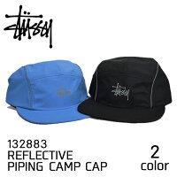 ステューシー【STUSSY】132883REFLECTIVEPIPINGCAMPCAPキャップストリートスチューシーstussyバックルサイズ調整可能ナイロンメンズ帽子人気BLACKBLUE【ネコポス発送のみ送料無料】