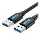 VENTION USB 3.0 A Male to A Male ケーブル 2m Black PVC Type CO-7408【メーカー直送】