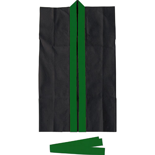 【20個セット】 ARTEC ロングハッピ不織布 黒(緑襟)S(ハチマキ付) ATC3263X20【メーカー直送】 【20個セット】 ARTEC ロングハッピ不織布 黒(緑襟)S(ハチマキ付) ATC3263X20【メーカー直送】