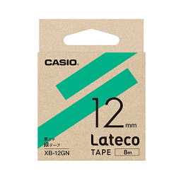 【5個セット】 カシオ計算機 Lateco 詰め替え用テープ 12mm 緑テープ 黒文字 XB-12GNX5【メーカー直送】