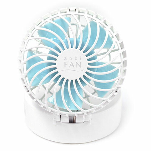 abbi アビィ AbbiFanMirror ハンズフリーポータブル扇風機ミラー付き ホワイト AB18640【メーカー直送】