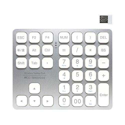 ミヨシ 方向キー付2.4GHzワイヤレステンキー シルバー TEN24G02/SL【メーカー直送】