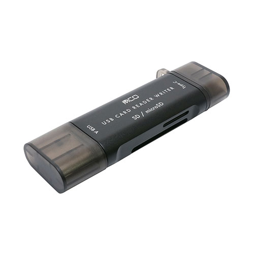 ミヨシ SDカードリーダ Type-C and A USB3.0 USR-CSD4/BK【メーカー直送】