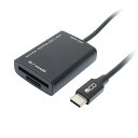 ミヨシ SD microSDカードリーダ Type-C 70cm USR-CSD2/BK【メーカー直送】(2)