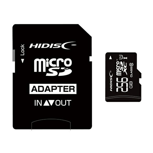 HIDISC microSDXCカード 256GB CLASS10 UHS-1対応 SD変換アダプタ付き HDMCSDX256GCL10UIJP3【メーカー直送】