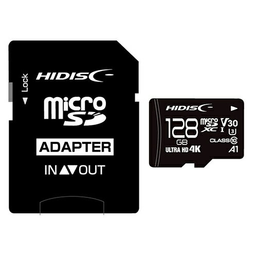 HIDISC microSDXCJ[h 128GB CLASS10 UHS-I Speed class3, A1Ή HDMCSDX128GCL10V30y[J[z