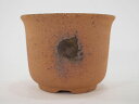 盆栽鉢 山野草鉢 信楽焼 素焼き鉢 吹丸 鉢幅 約 10.5cm 幅 約 8.5cm 3.5号 鉢 陶器鉢 盆栽小鉢 植木鉢 素焼き ミニ 鉢 ミニ盆栽鉢 小さ...